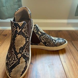 Snake print boots